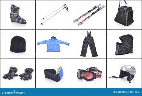 Ski Equipment. Necessary Things For Skiing. Stock Photo - Image: 66108396