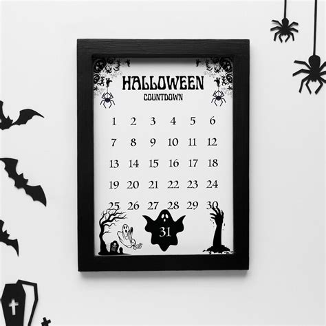 Halloween Countdown Calendar Printable Halloween Wall Art - Etsy