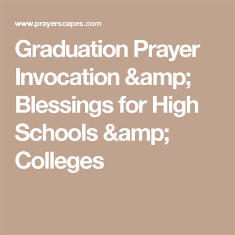 Graduation Prayer Invocation & Blessings for High Schools & Colleges | Graduation prayers ...