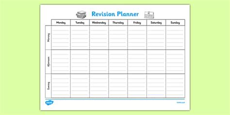 Printable Weekly Revision Planner (teacher made) - Twinkl