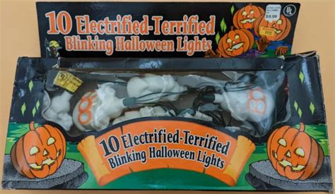 VINTAGE 10 ELECTRIFIED Terrified Blinking Halloween Ghost Lights - Not ...
