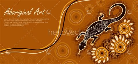 Poster design with goanna aboriginal art - Download Graphics & Vectors