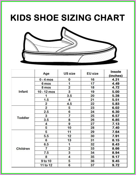 Sperry Shoe Size Chart