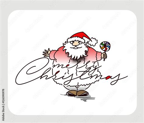 Merry Christmas! Cartoon Style Hand Sketchy drawing of a funny Santa ...