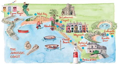 A Map of the Jurassic Coast for Britain Magazine – Hireillo | Hire an Illustrator