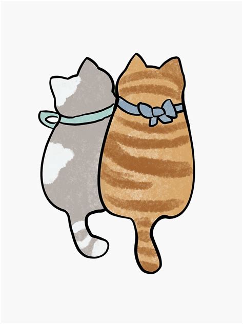 "Couple hugging cats" Sticker by moonziev | Redbubble