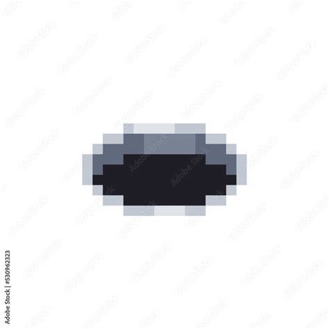 Black hole pixel art flat icon. Isolated golf hole emoji vector ...