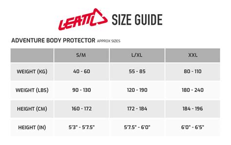 Leatt Size Chart | ubicaciondepersonas.cdmx.gob.mx