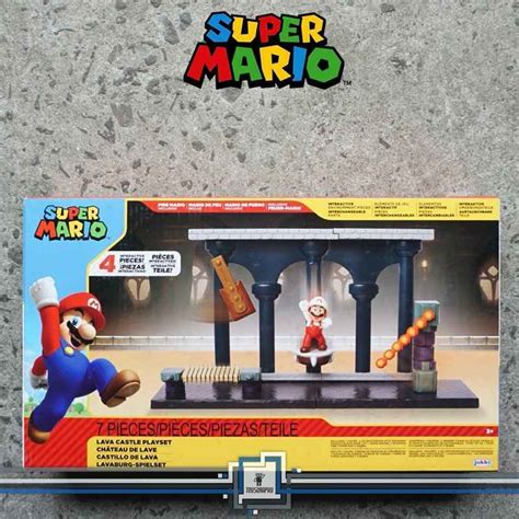 Promo Super Mario Lava Castle Playset Diorama with Fire Mario included ...