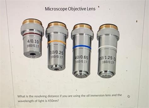 Solved What is the total magnification when using the oil | Chegg.com