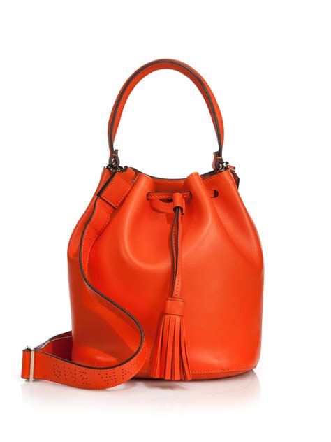 Lyst - Anya Hindmarch Vaughan Leather Bucket Bag in Red