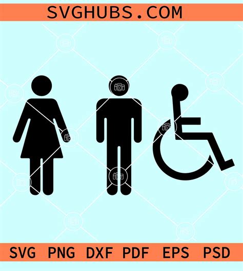 Restroom signs SVG, Restroom symbol svg, Bathroom sign svg