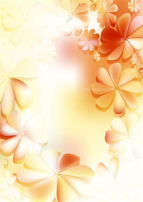 Orange and White Floral Background Graphic