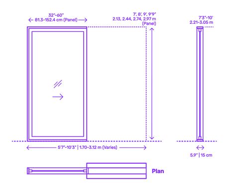 Multi-Slide Door - Pocket, 1 Panel Dimensions & Drawings | Dimensions.com