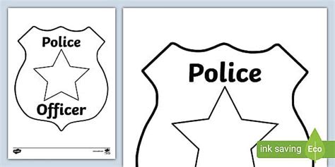 Police Badge Colouring Sheet (teacher made) - Twinkl