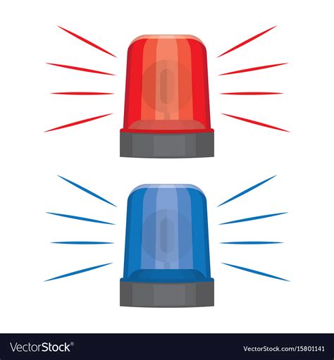 Blue and red flashing warning lights and sirens Vector Image