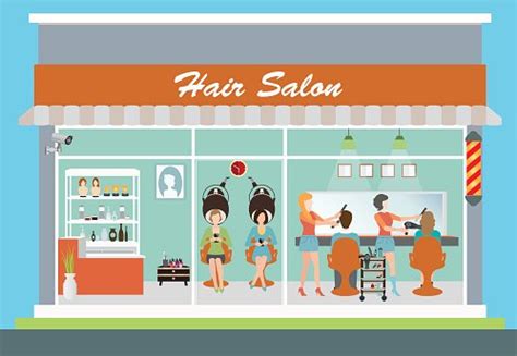 Hair Salon Building And Interior. Stock Clipart | Royalty-Free | FreeImages