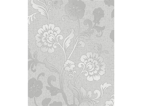 Fine Decor Blown Vinyl Wallpaper Floral FD41966 Silver