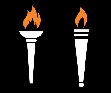 design torch fire abstract illustration flame vector on Black ...