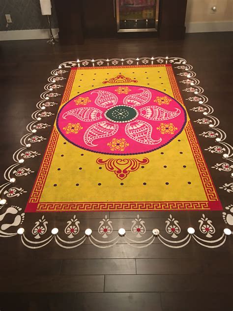 2018 Lakshmi puja rangoli | Rangoli designs, Kolam designs, Diy diwali decorations