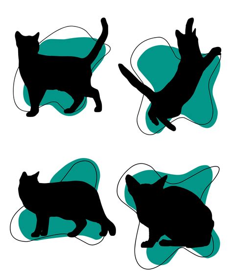 Cat vector silhouette set of cats 34951971 Vector Art at Vecteezy