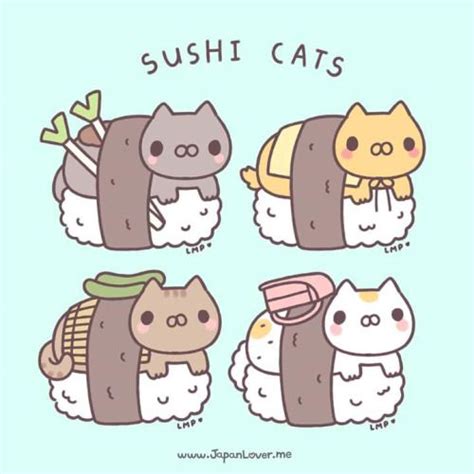 japanloverme | Kawaii, Cute drawings, Sushi cat