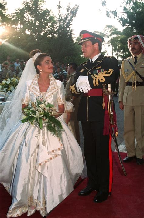 Queen Rania of Jordan, 1993 | Vintage Royal Wedding Dresses | POPSUGAR Fashion Photo 11