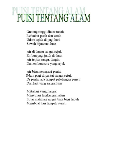 puisi tentang alam