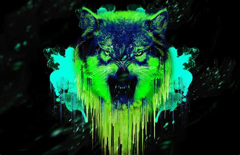 Neon Wolf Digital Art by Kirstin Meakin