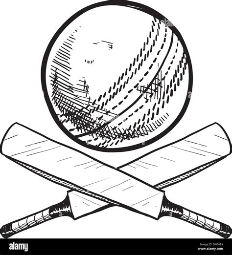 Cricket bat and ball sketch Stock Vector Art & Illustration, Vector Image: 64543649 - Alamy