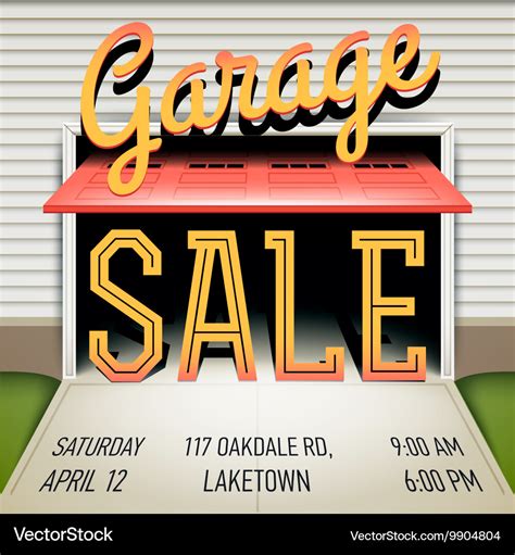 Garage Sale Poster Royalty Free Vector Image - VectorStock