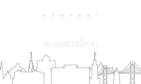 Outline Newport skyline. stock vector. Illustration of silhouette ...