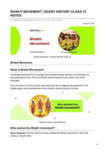 Bhakti Movement : Meaning, Principles, Features, Consequences : History by Online_Education - Issuu