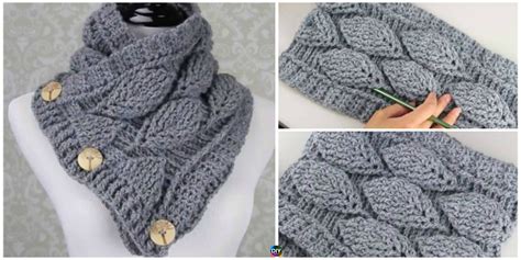 Crochet Leaf Stitch Cowl - Free Pattern - DIY 4 EVER