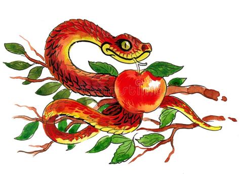 Snake with apple stock photo. Image of reptile, animal - 280948714