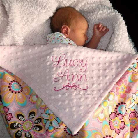 Embroidered Baby Blanket Baby Girl Blanket by southernsassypants