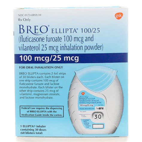 BREO ELLIPTA 100MCG/25MCG 30IN | Breo, Inhaler, Tray