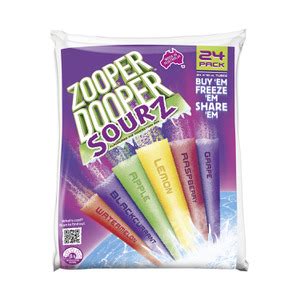 Calories in Zooper Dooper Ice Blocks Sourz calcount