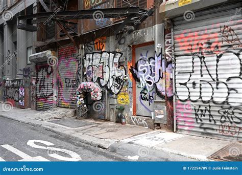 New York City Alley editorial stock image. Image of vandalism - 172294709