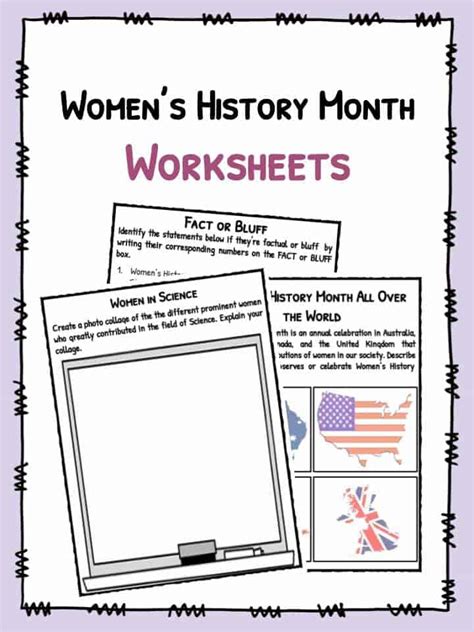 Women's History Month Activity Sheets