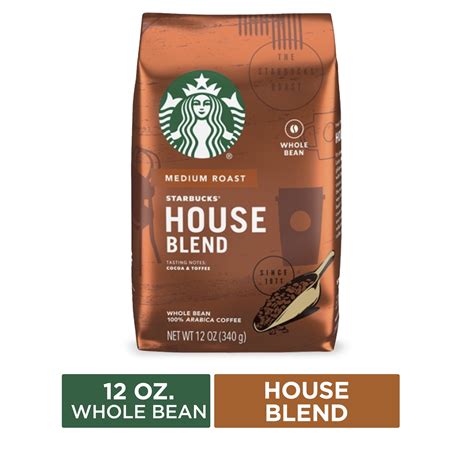 Starbucks Medium Roast Whole Bean Coffee — House Blend — 1 bag (12 oz.) - Walmart.com