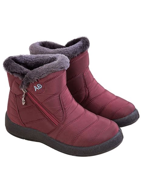 Luxur - Women's Waterproof Winter Snow Boots Ladies Fur Lined Warm Slip ...