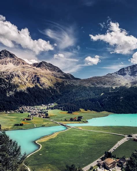 Lake Silvaplana is located at the high altitude of 1800m, in the ...