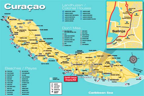 Curaçao tourist map - Ontheworldmap.com