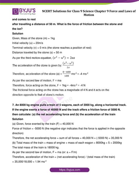 NCERT Solutions Class 9 Science Chapter 9 Force And Laws Of Motion ...