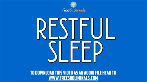 Free Restful Sleep Subliminal MP3 – FREE Subliminal MP3s – CLICK HERE!!