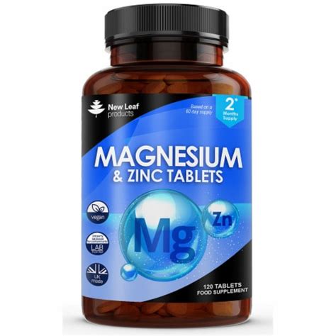 Magnesium Supplement 500mg with Zinc - Vegan Magnesium Tablets High Strength, 120 Tablets - Kroger