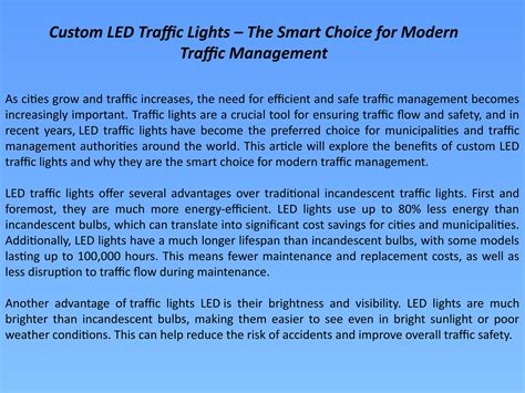 Custom LED Traffic Lights - The Smart Choice for Modern Traffic ...