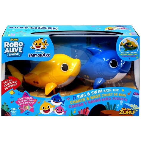 Baby Shark Sing & Swim Baby & Daddy Shark Robotic Bath Toy 2-Pack ...