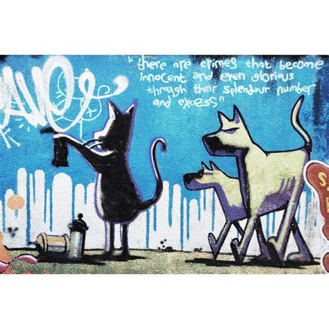 Banksy Cat and Dog, Graffiti Street Art